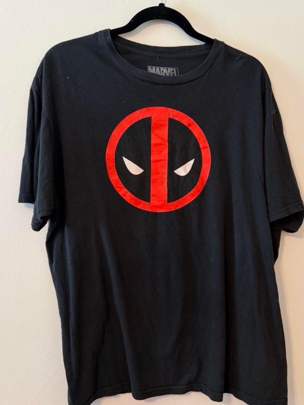 Marvel Logo Black Tee with White Print